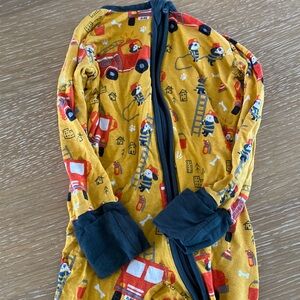 Little sleepies onesie, fire truck print. 6-12 months